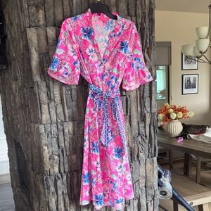 Lilly Pulitzer Pink Floral Midi Dress